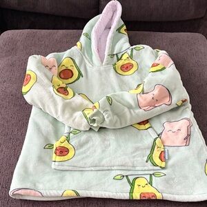 Avocado Print Kids Oodie oversized sweatshirt robe